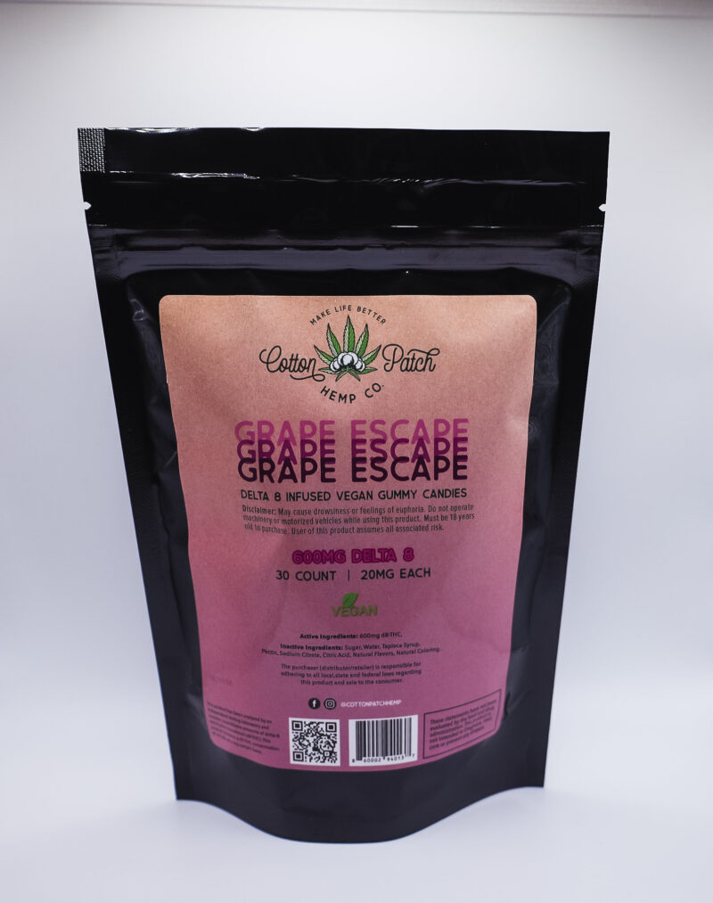 Grape Escape Delta 8 Vegan Gummy Candy - 30 count package